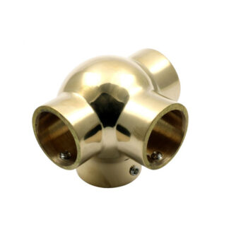 Brass Side Outlet Ball Tee Polish Brass Finish 51mm Dia #9286