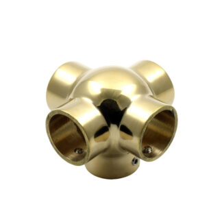 Brass Side Outlet Ball Tee Polish Brass Finish 51mm Dia #9287