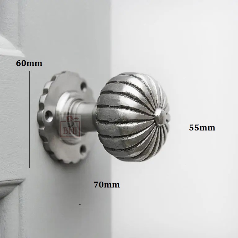 Cast Iron Flower Door Knobs 55mm #8648 - Image 3