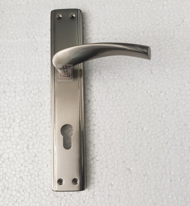 Stainless steel Door Handle On Plate 255mm #8699