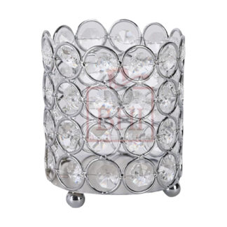 Lichts Crystal Makeup Brush Holder Portable Candle Holder For bedroom Home Décor M Argent 100mm #9442