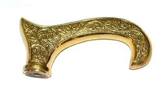 Brass Solid Handle Antique Style Victorian Cane For Wooden Walking Stick handle Polish Brass	125mm #9479