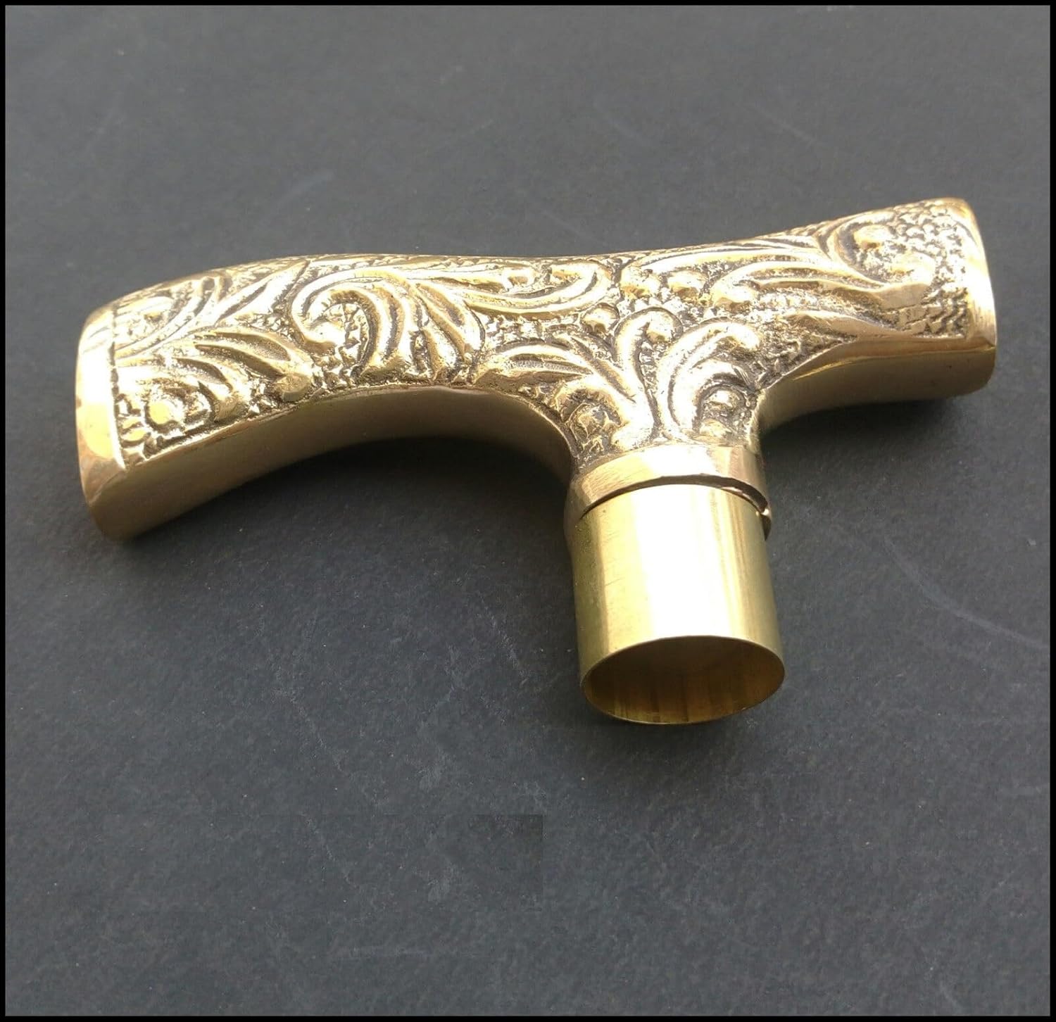 Brass Walking Stick Silver Antique Handle For Handmade Best Gift 110mm #9481 - Image 4