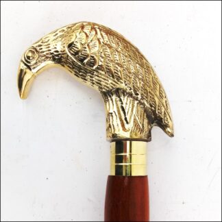 Antique Embossed Brass Raven Crow Head Handle for Walking Stick Canes Shaft 100mm #9478